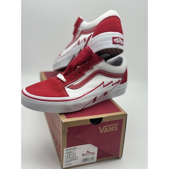Vans Old Skool Bolt Shoes-Two Tone Red White-size 7 men’s, 8.5 women’s-NEW!! main image 9